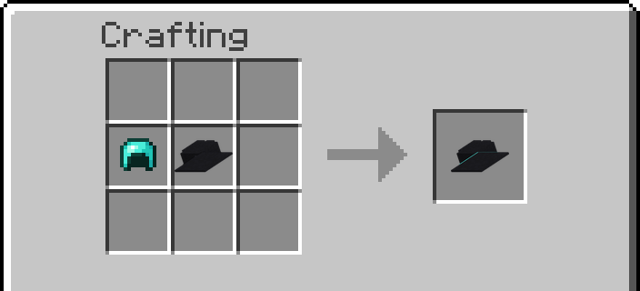 A diamond helmet and a black hat make a Diamond Black Hat